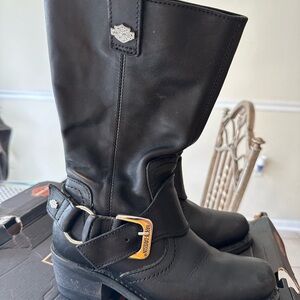 Harley-Davidson Black Leather Motorcycle Boots